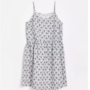 LOFT sundress, 55%linen, floral pattern, navy, sleeveless, like new!